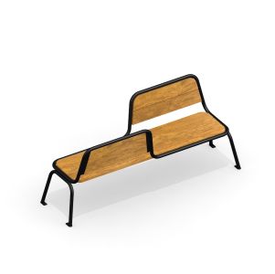 Double-sided bench with backrest 
