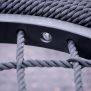 Single Swing (BNS 90cm) dengan tali anyaman kuat dan rangka plastik hitam untuk area bermain anak.
